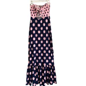 Strapless Polka Dot Cut Out Dress